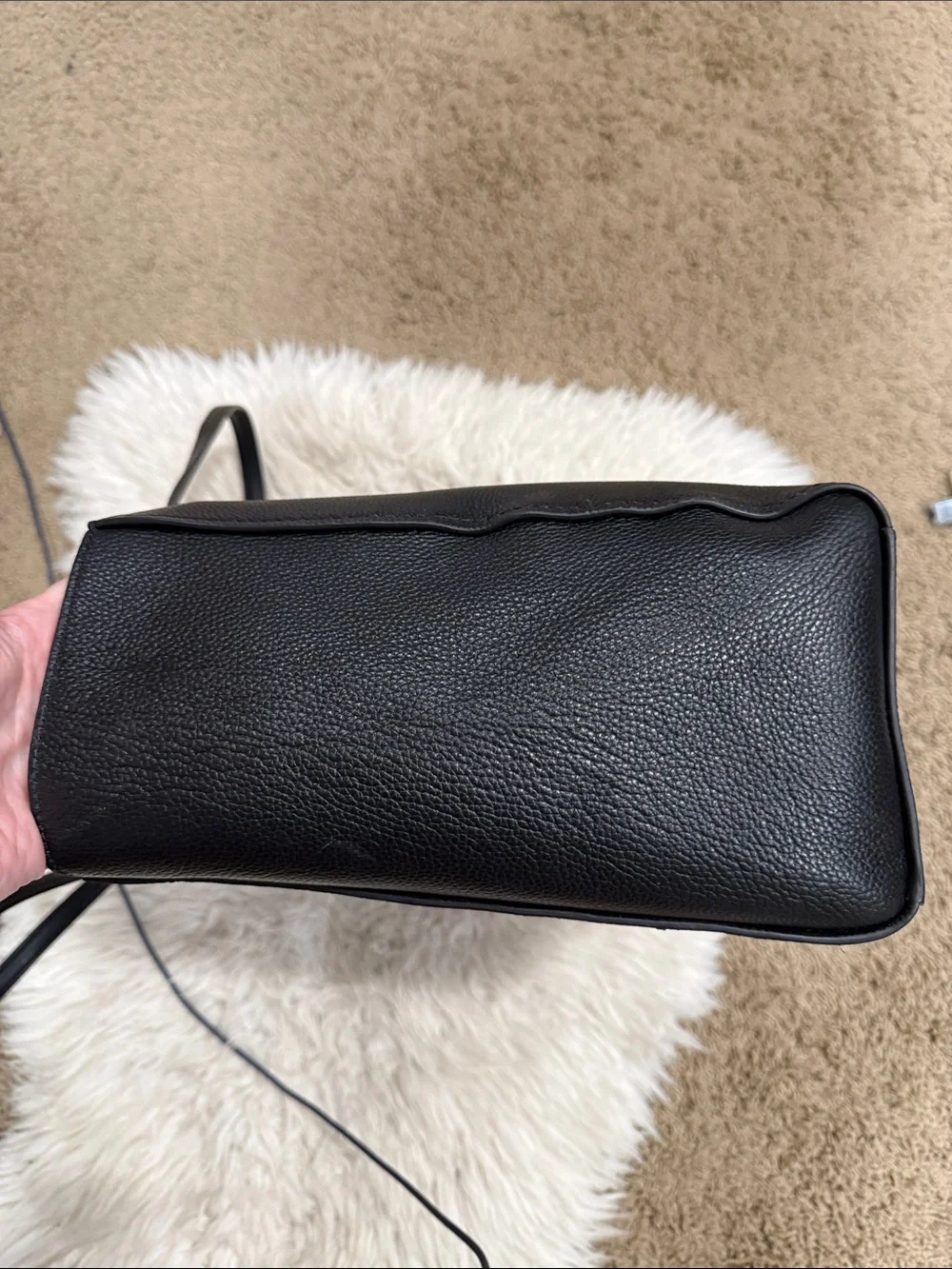 Tory Burch Carson Black Pebbled Leather Tote Bag